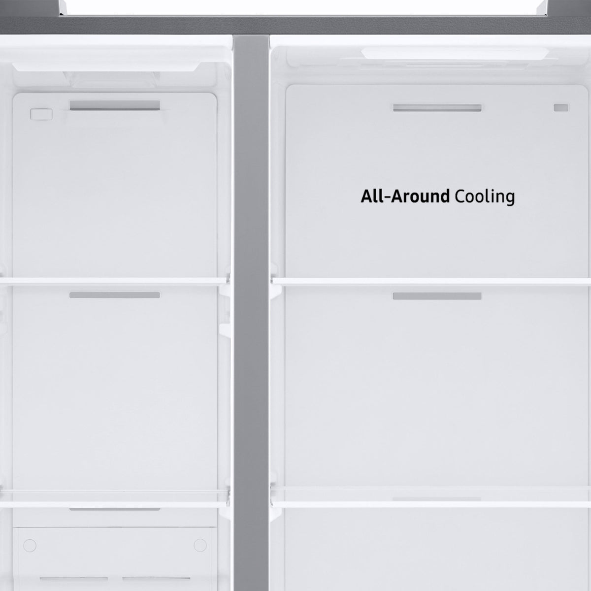 Samsung - 36 in. Wide 22 cu. ft. Side-by-Side Counter Depth Smart Refrigerator with All-Around Cooling - Stainless Steel