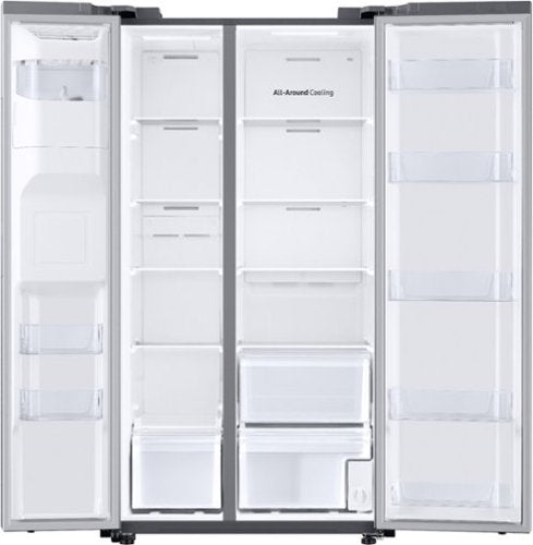 Samsung - 36 in. Wide 22 cu. ft. Side-by-Side Counter Depth Smart Refrigerator with All-Around Cooling - Stainless Steel