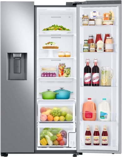 Samsung - 36 in. Wide 22 cu. ft. Side-by-Side Counter Depth Smart Refrigerator with All-Around Cooling - Stainless Steel