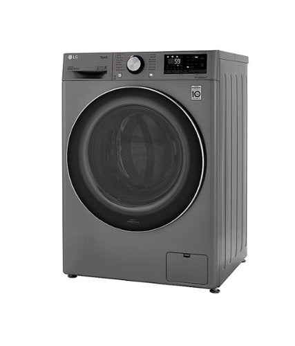LG - 2.4 Cu. Ft. High-Efficiency Smart Front Load Washer and Electric Dryer Combo with Steam and Sensor Dry - Graphite Steel