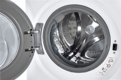 LG - 2.4 Cu. Ft. High-Efficiency Stackable Smart Front Load Washer with Steam and Built-In Intelligence - White