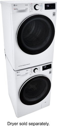 LG - 2.4 Cu. Ft. High-Efficiency Stackable Smart Front Load Washer with Steam and Built-In Intelligence - White
