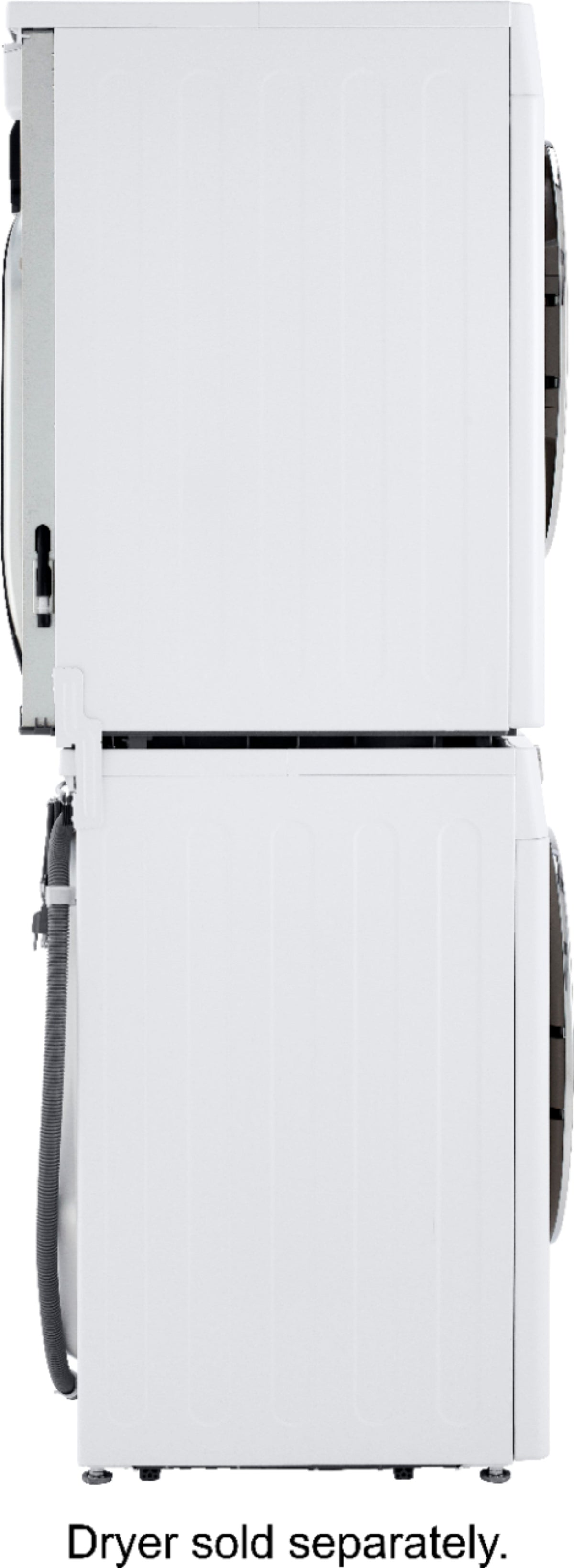 LG - 2.4 Cu. Ft. High-Efficiency Stackable Smart Front Load Washer with Steam and Built-In Intelligence - White