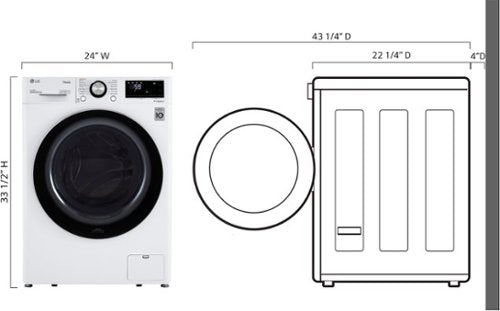 LG - 2.4 Cu. Ft. High-Efficiency Stackable Smart Front Load Washer with Steam and Built-In Intelligence - White