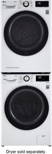LG - 2.4 Cu. Ft. High-Efficiency Stackable Smart Front Load Washer with Steam and Built-In Intelligence - White