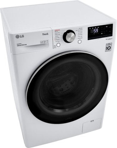 LG - 2.4 Cu. Ft. High-Efficiency Stackable Smart Front Load Washer with Steam and Built-In Intelligence - White