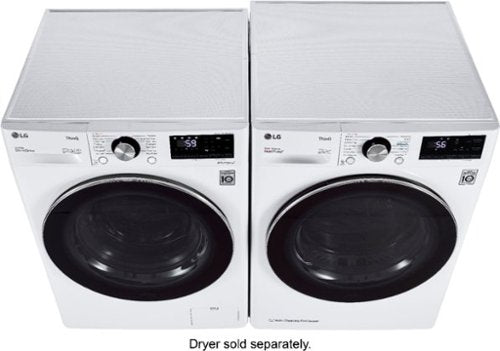 LG - 2.4 Cu. Ft. High-Efficiency Stackable Smart Front Load Washer with Steam and Built-In Intelligence - White