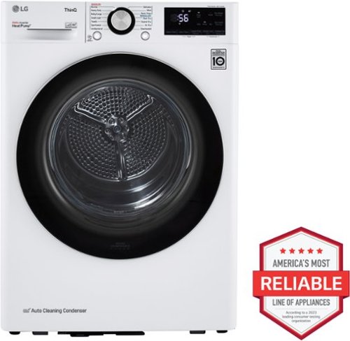 LG - 4.2 Cu. Ft. Stackable Smart Electric Dryer with Dual Inverter HeatPump - White