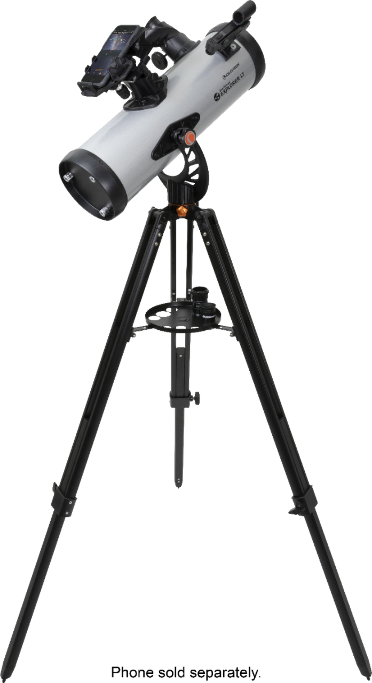 Celestron - Starsense Explorer LT 114AZ Telescope App-Enabled Newtonian Reflector Telescope - Silver/Black