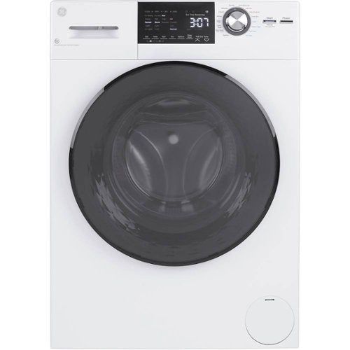 GE - 2.4 Cu. Ft. High-Efficiency Front Load Washer and Electric Condenser Dryer Combo with Steam and Sanitize - White