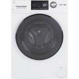 GE - 2.4 Cu. Ft. High-Efficiency Front Load Washer and Electric Condenser Dryer Combo with Steam and Sanitize - White