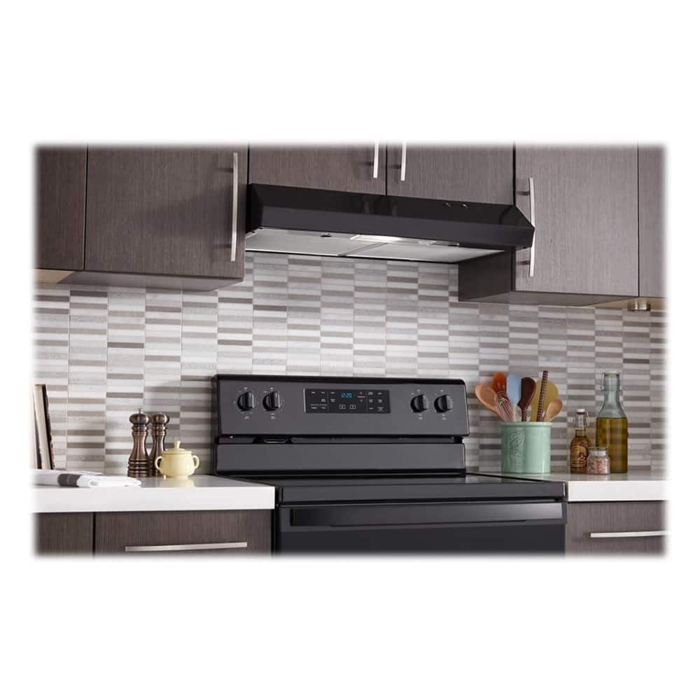 Whirlpool - 30 inches - Externally Vented - Wall Range Hood - Black