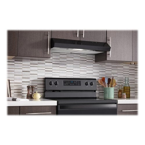 Whirlpool - 30 inches - Externally Vented - Wall Range Hood - Black