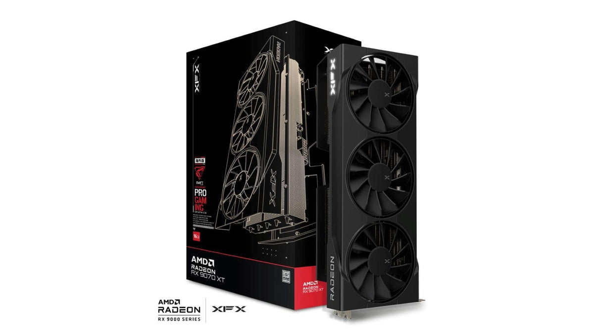 XFX - Swift AMD Radeon RX 9070XT 16GB GDDR6 PCI Express 5.0 Gaming Graphics Card - Black