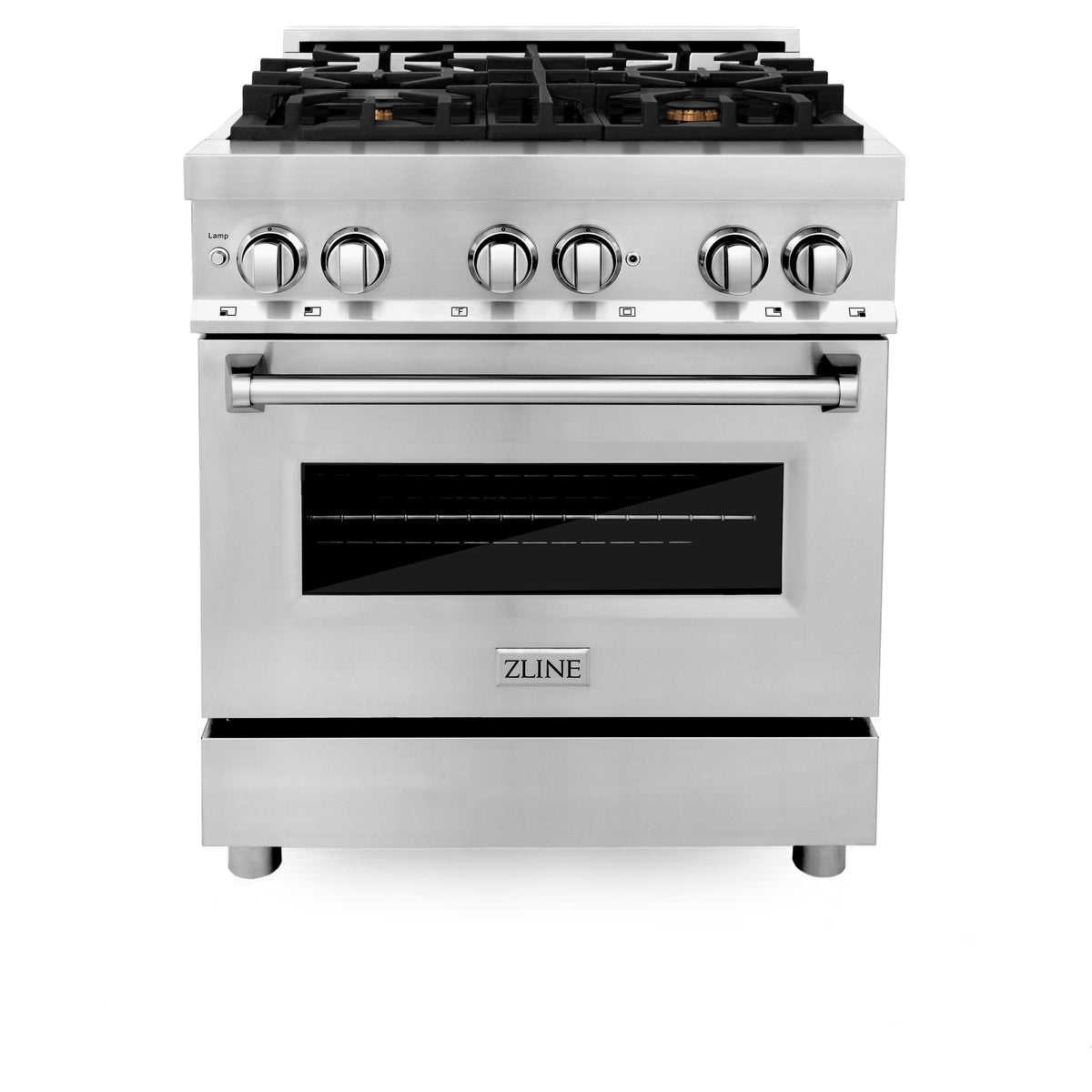 ZLINE - 30 in. Wide 4 Burner Legacy Dual Fuel Range w/ Gas Cooktop & Electric Oven (RA-BR-30) - Stainless Steel