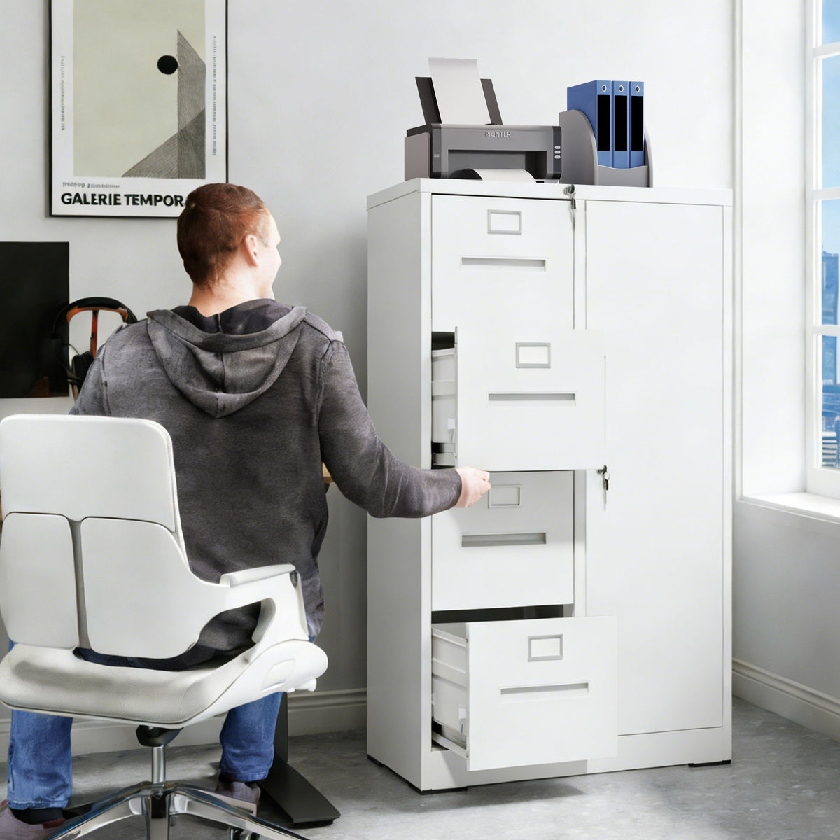 Archivador vertical con cerradura