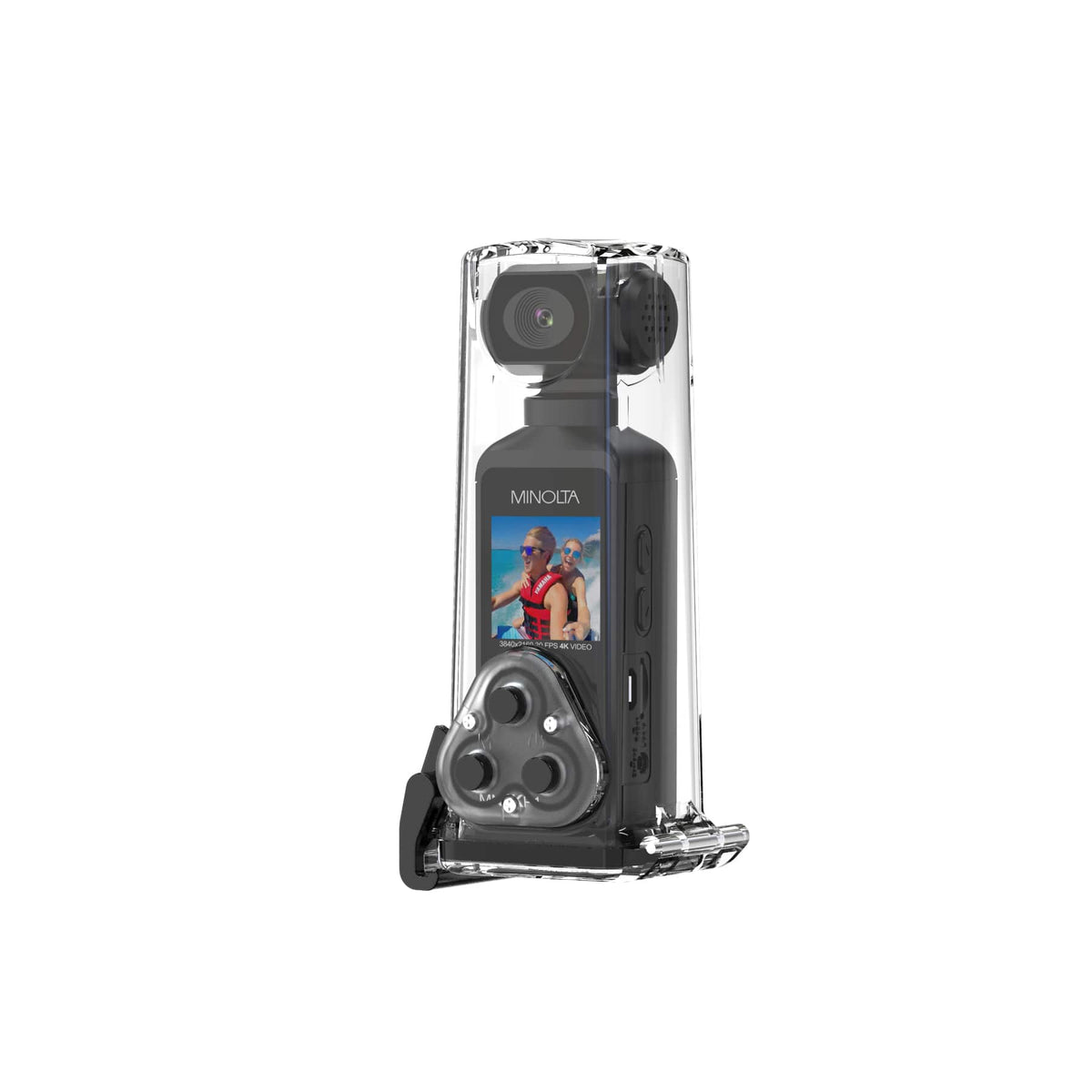 Minolta - MN4KP1 4K Video 16.0-Megapixel Waterproof Camcorder Bundle - Black
