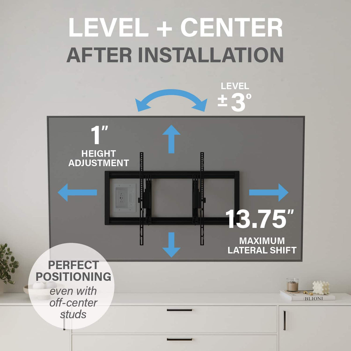 SANUS Elite - 4D Tilt TV Wall Mount - Black