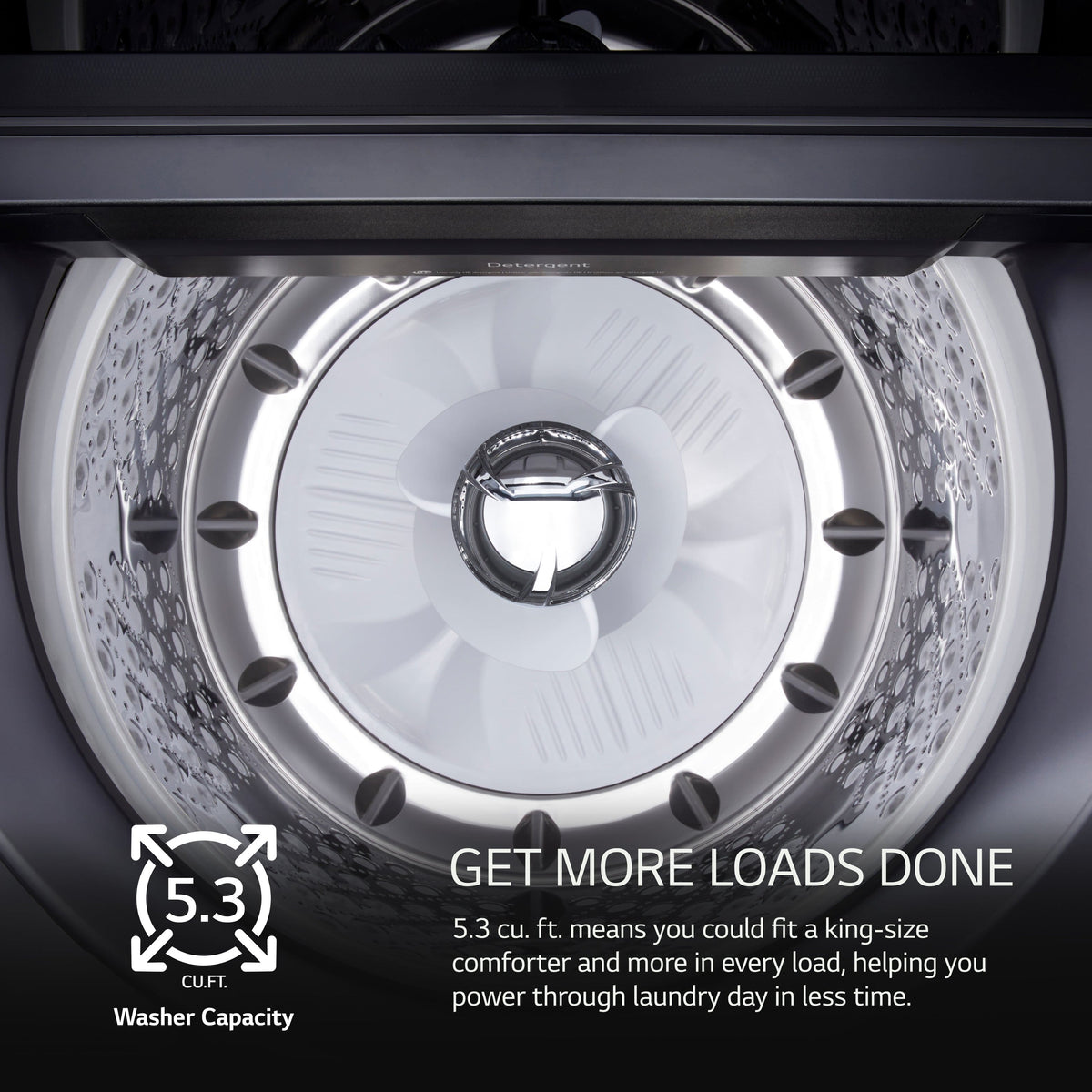LG - 5.3 Cu. Ft. High Efficiency Smart Top Load Washer with TurboWash3D Technology - Matte Black