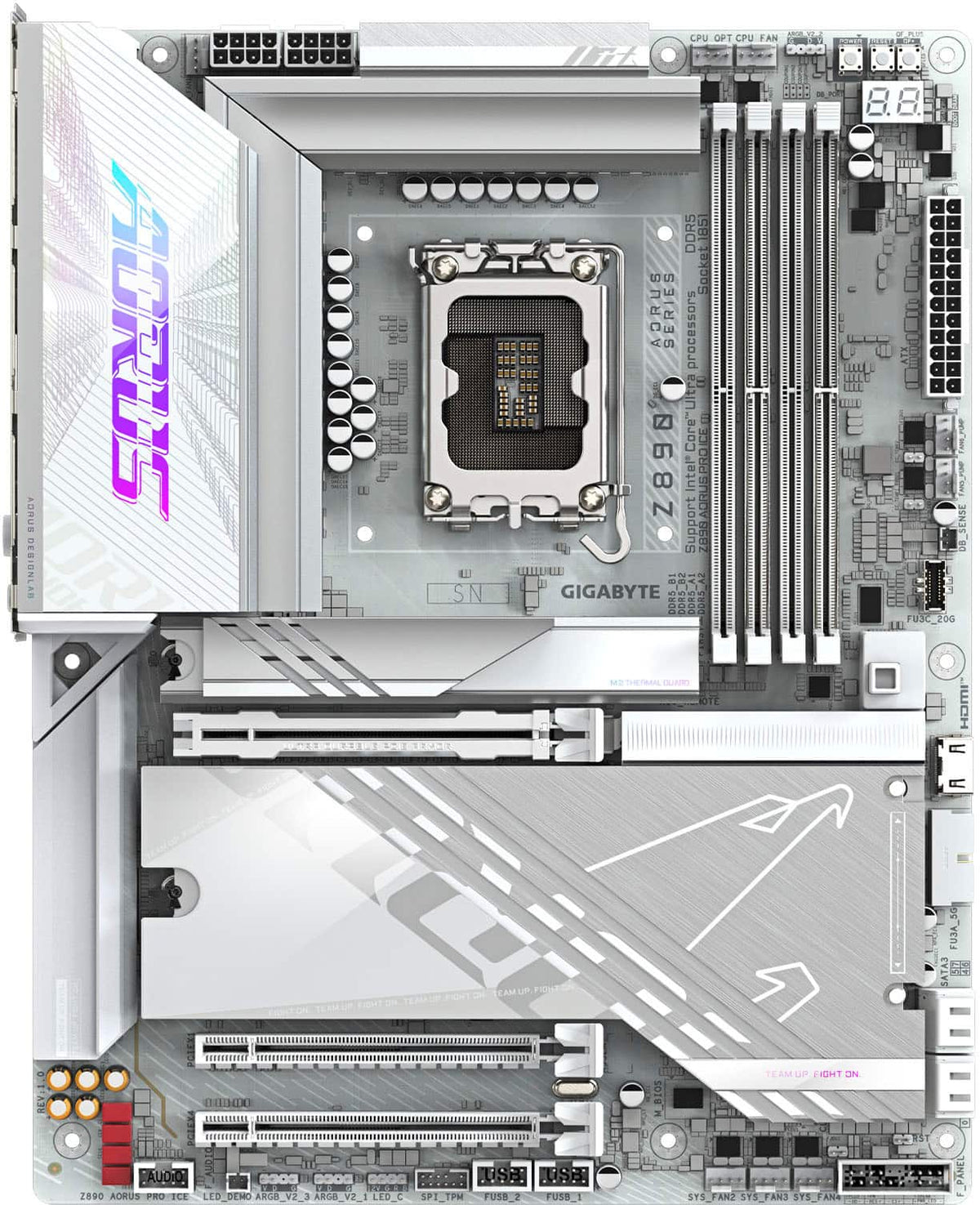 GIGABYTE - Z890 AORUS PRO ICE (Socket LGA 1851) Intel Z890 ATX DDR5 Wi-Fi 7 Motherboard - White