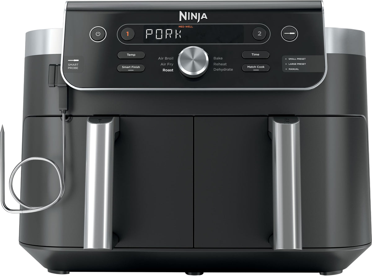 Ninja - DualZone Smart XL 6-in-1 Air Fryer, 10-qt Capacity with Thermometer - Black