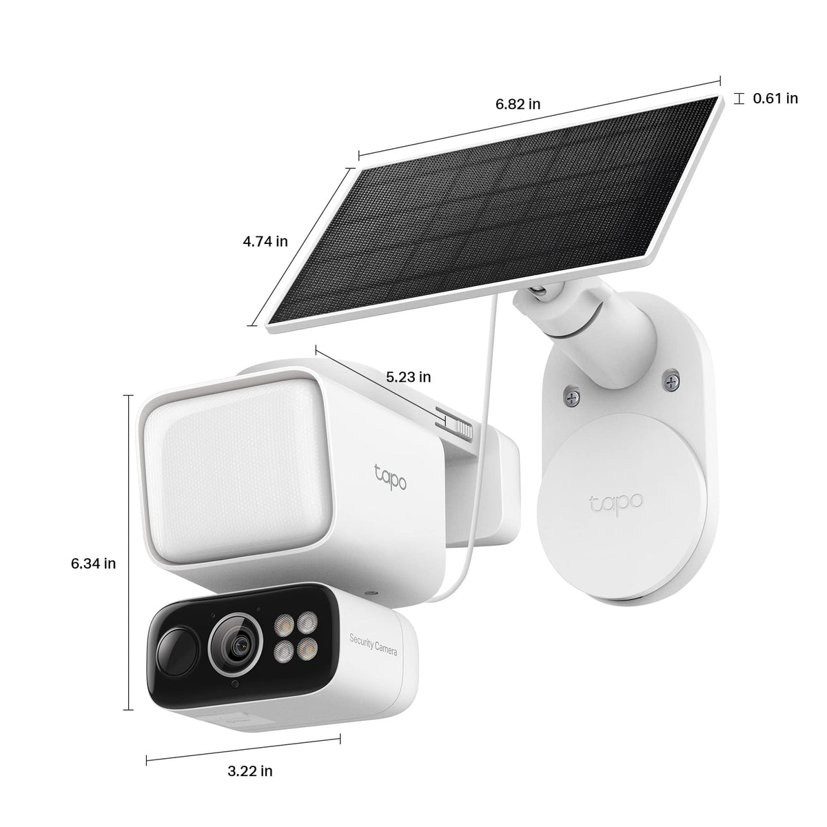 TP-Link - Tapo Wireless Floodlight Pan-Tilt Security Camera, 360° Viewing, 2K Crystal-Clear Video, Solar Charged - No Monthly Fees - White