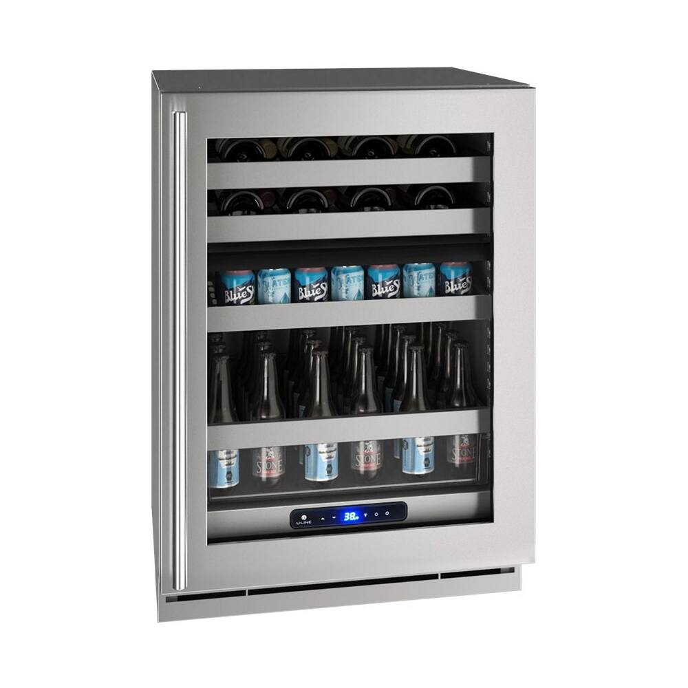 U-Line - 5 Class 14-Bottle Dual Zone Wine Cooler - Stainless Steel