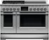 Fisher & Paykel - Professional 6.9 Cu. Ft. Freestanding Double Oven Dual Fuel True Convection Range with Self-Cleaning - Stainless Steel/Black Glass