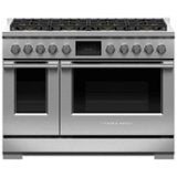 Fisher & Paykel - 48 in. Wide 8 Burner Professional 6.9 Cu.Ft. Freestanding Double Oven Dual Fuel True Convection Range with Self-Cleaning - Stainless Steel/Black Glass