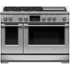 Fisher & Paykel - 48 in. Wide 5 Burner Professional 6.9 Cu.Ft. Freestanding Double Oven Dual Fuel True Convection Range with Self-Cleaning - Stainless Steel/Black Glass