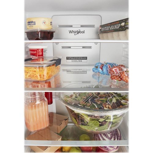 Whirlpool - 24 in. Wide 12.7 cu. ft. Bottom-Freezer Counter-Depth Refrigerator - Black