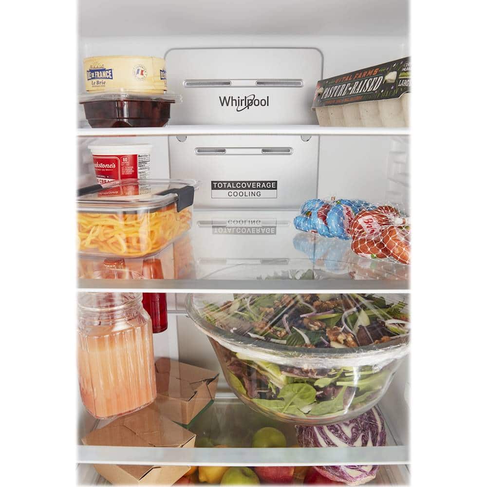Whirlpool - 24 in. Wide 12.7 cu. ft. Bottom-Freezer Counter-Depth Refrigerator - Black