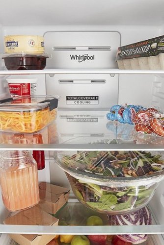 Whirlpool - 24 in. Wide 12.7 cu. ft. Bottom-Freezer Counter-Depth Refrigerator - Black