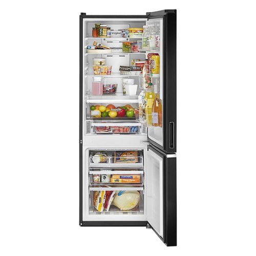 Whirlpool - 24 in. Wide 12.7 cu. ft. Bottom-Freezer Counter-Depth Refrigerator - Black