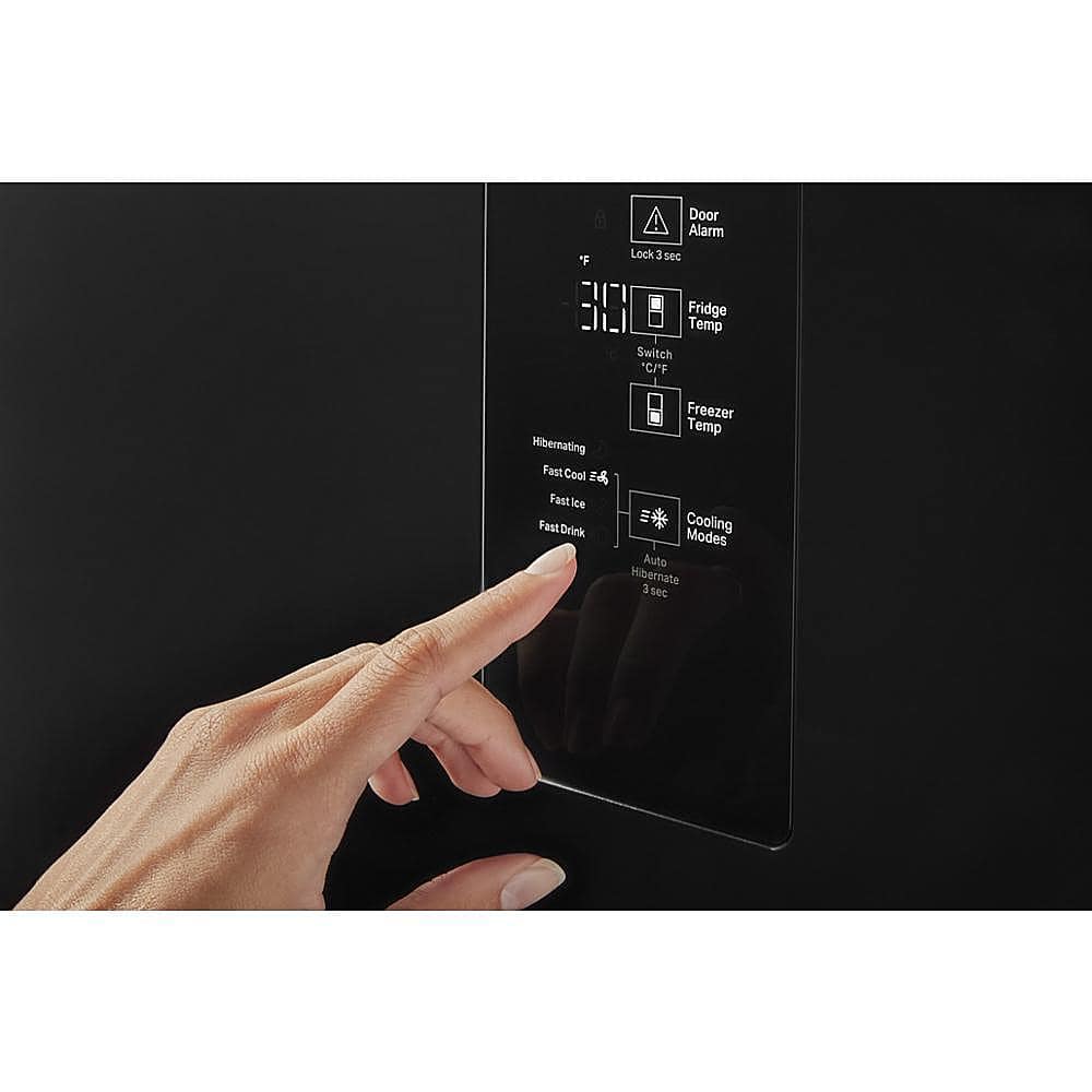 Whirlpool - 24 in. Wide 12.7 cu. ft. Bottom-Freezer Counter-Depth Refrigerator - Black