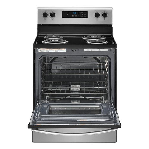 Whirlpool - 30 in. Wide 4 elements 4.8 cu. ft. Freestanding Electric Range with Keep Warm Setting - Stainless Steel
