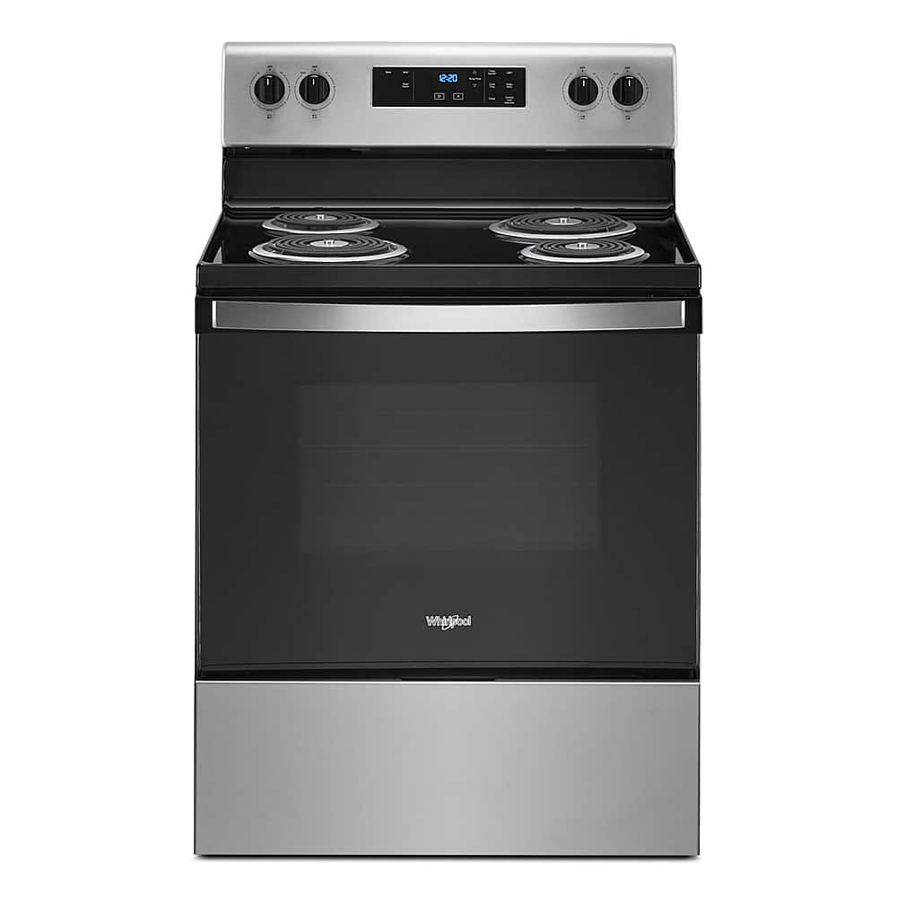 Whirlpool - 30 in. Wide 4 elements 4.8 cu. ft. Freestanding Electric Range with Keep Warm Setting - Stainless Steel