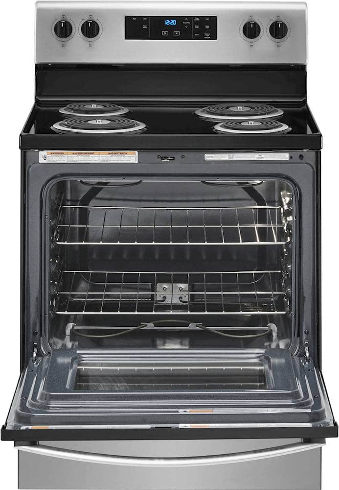 Whirlpool - 30 in. Wide 4 elements 4.8 cu. ft. Freestanding Electric Range with Keep Warm Setting - Stainless Steel