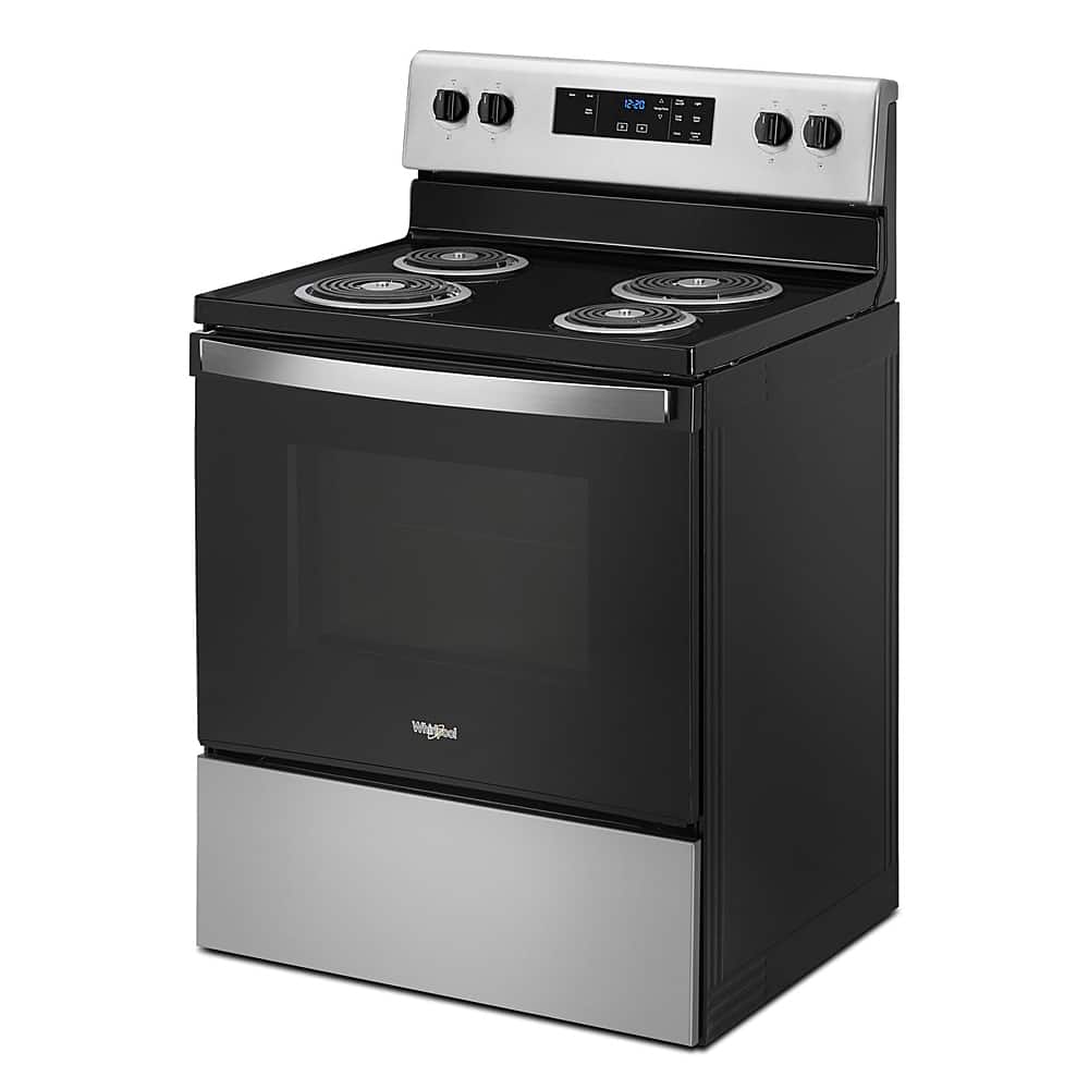 Whirlpool - 30 in. Wide 4 elements 4.8 cu. ft. Freestanding Electric Range with Keep Warm Setting - Stainless Steel