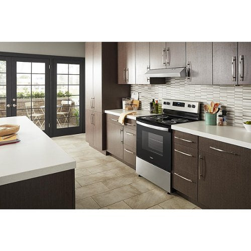 Whirlpool - 30 in. Wide 4 elements 4.8 cu. ft. Freestanding Electric Range with Keep Warm Setting - Stainless Steel