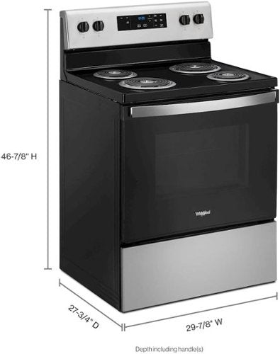 Whirlpool - 30 in. Wide 4 elements 4.8 cu. ft. Freestanding Electric Range with Keep Warm Setting - Stainless Steel