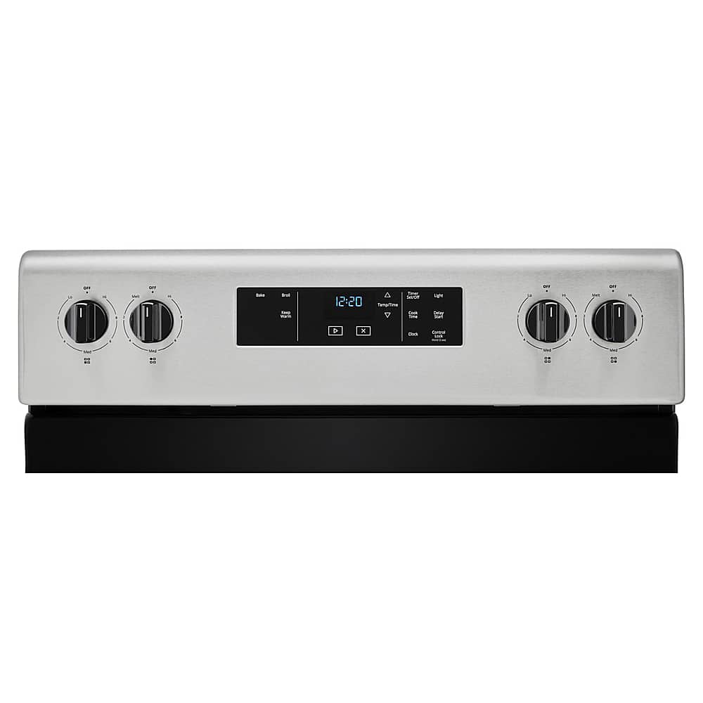 Whirlpool - 30 in. Wide 4 elements 4.8 cu. ft. Freestanding Electric Range with Keep Warm Setting - Stainless Steel