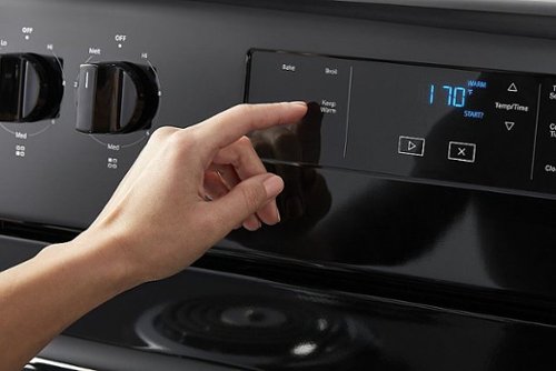 Whirlpool - 30 in. Wide 4 elements 4.8 cu. ft. Freestanding Electric Range with Keep Warm Setting - Stainless Steel