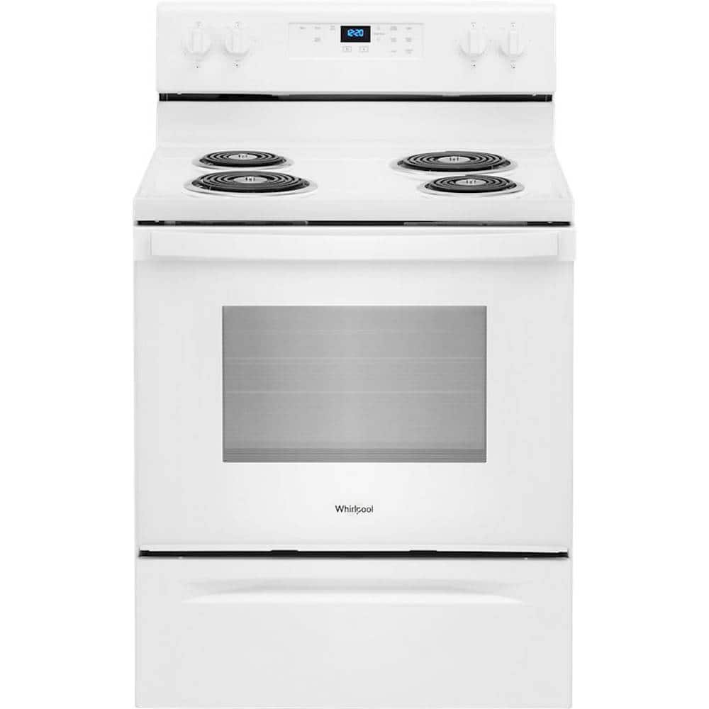 Whirlpool - 30 in. Wide 4 elements 4.3 cu. ft. Freestanding Electric Range with Self-Cleaning and Keep Warm Setting - White