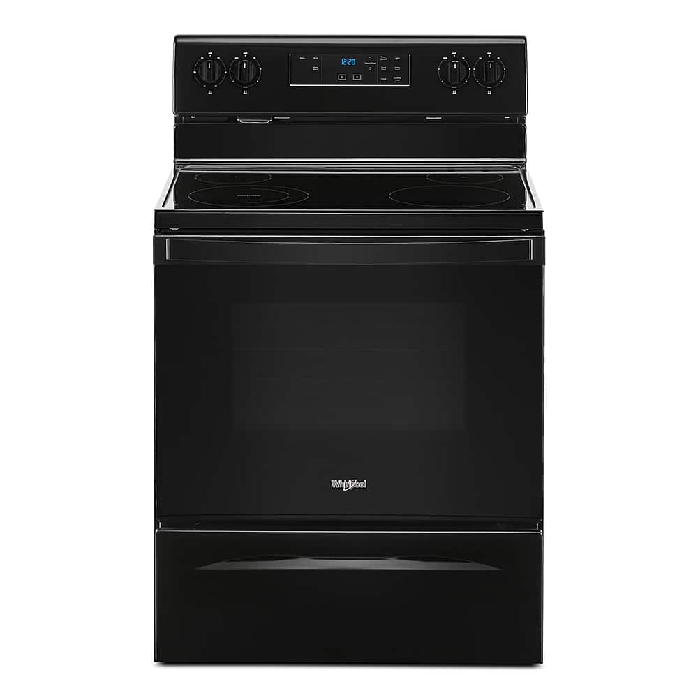 Whirlpool - 30 in. Wide 4 element 5.3 cu. ft. Freestanding Electric Range with Keep Warm Setting - Black