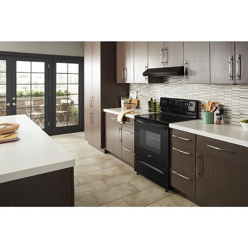 Whirlpool - 30 in. Wide 4 element 5.3 cu. ft. Freestanding Electric Range with Keep Warm Setting - Black