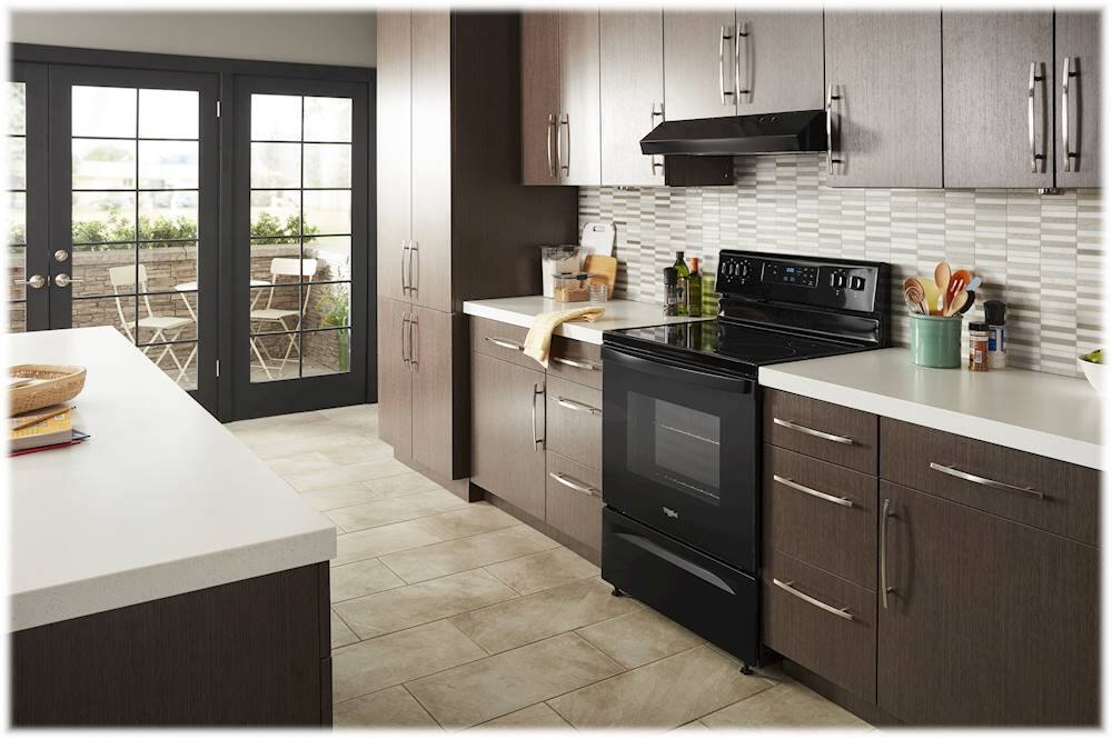 Whirlpool - 30 in. Wide 4 element 5.3 cu. ft. Freestanding Electric Range with Keep Warm Setting - Black
