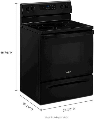 Whirlpool - 30 in. Wide 4 element 5.3 cu. ft. Freestanding Electric Range with Keep Warm Setting - Black