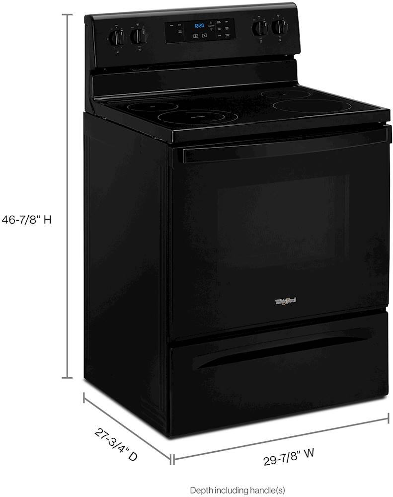 Whirlpool - 30 in. Wide 4 element 5.3 cu. ft. Freestanding Electric Range with Keep Warm Setting - Black
