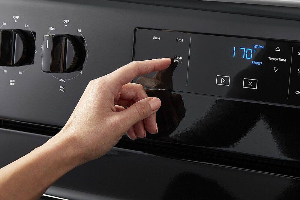 Whirlpool - 30 in. Wide 4 element 5.3 cu. ft. Freestanding Electric Range with Keep Warm Setting - Black